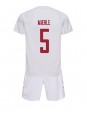 Dänemark Joakim Maehle #5 Auswärts Trikotsatz für Kinder WM 2022 Kurzarm (+ Kurze Hosen)